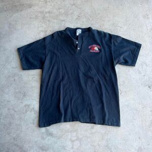 The Big Red Machine Henley Moto Flames y2k shirt Mens size L